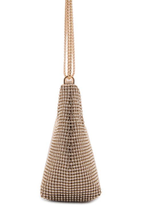 Mango Crystal Mesh Chain Strap Shoulder Bag In Gold