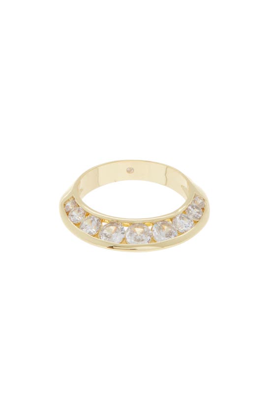 Shop Covet Cz Knife Edge Band Ring In Gold