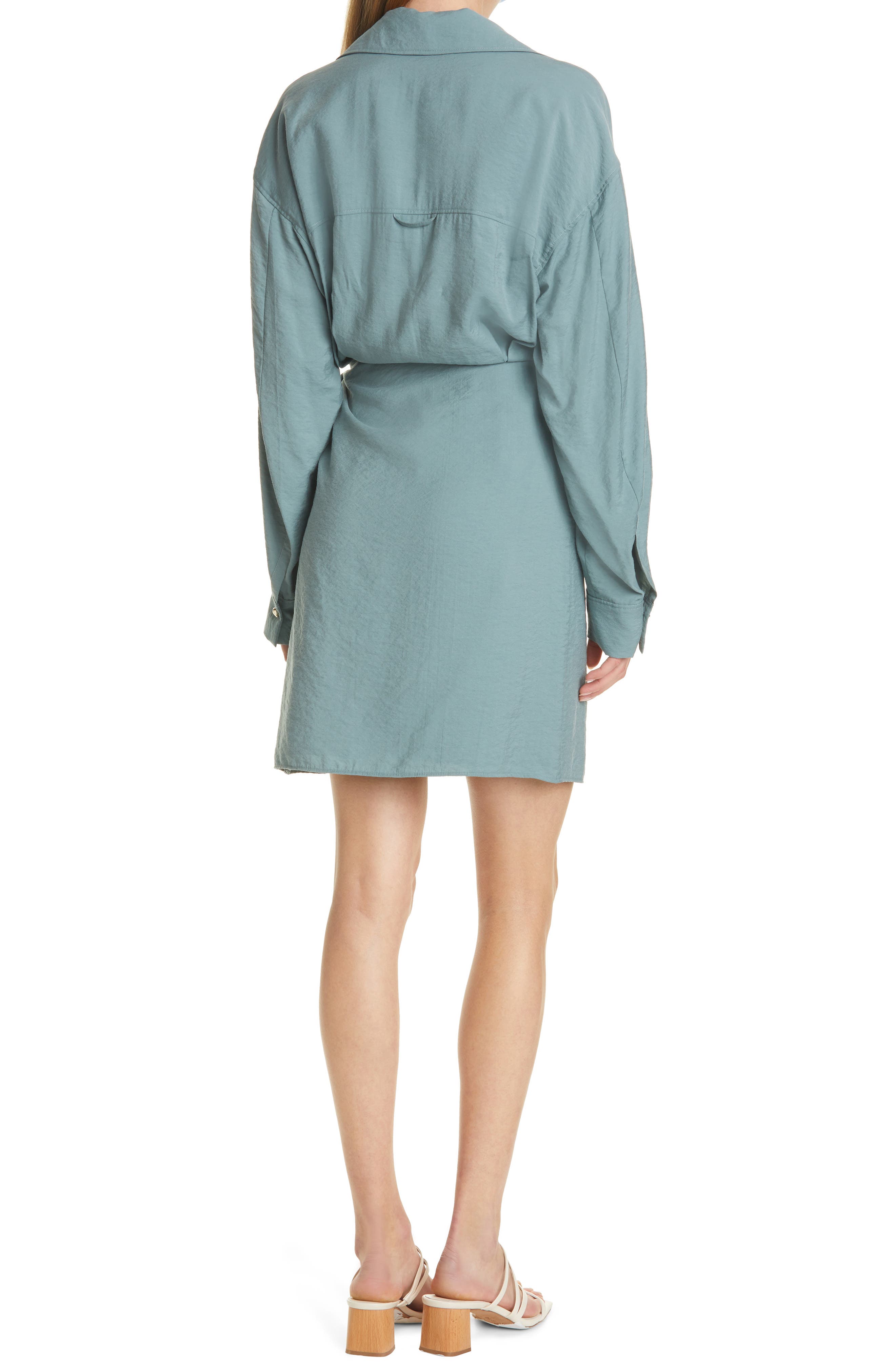 Vince Wrap Front Long Sleeve Shirtdress 