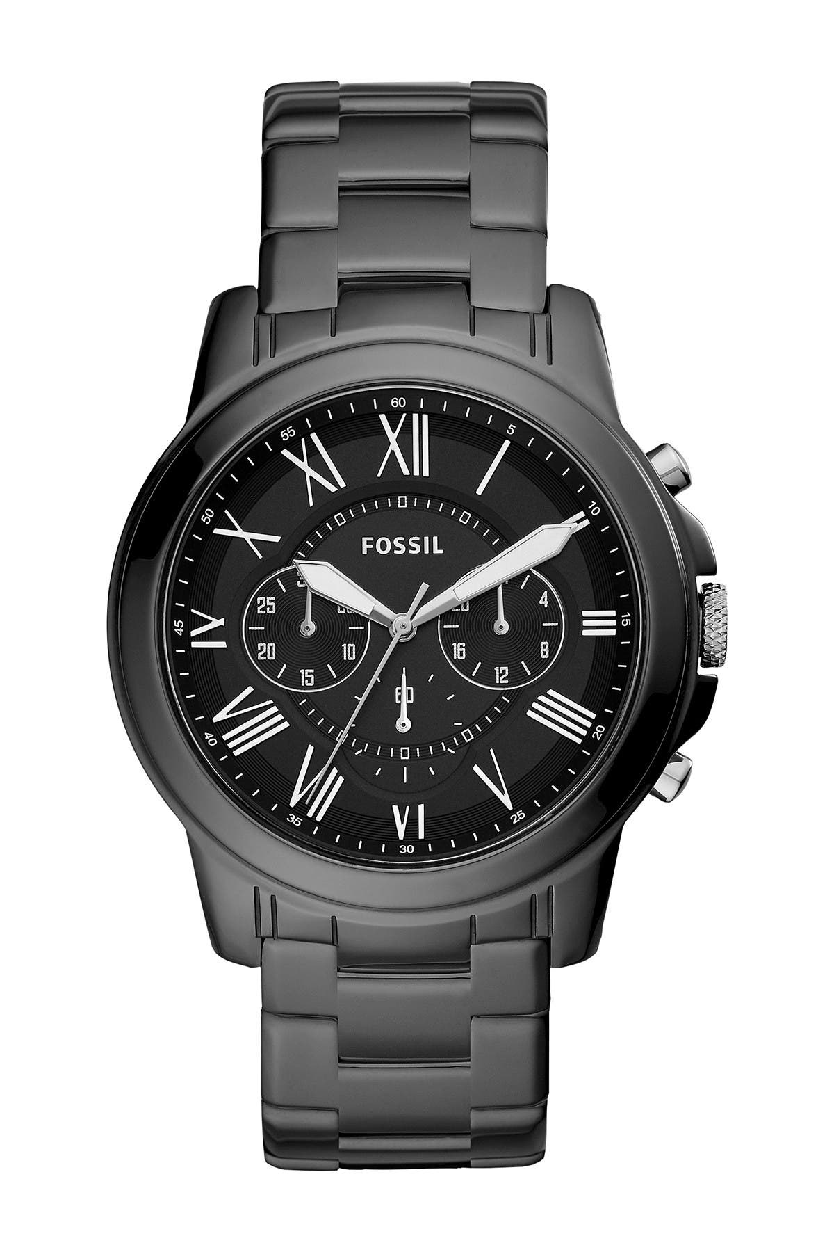 Fossil Men S Grant Chronograph Black Ceramic Watch 44mm Nordstrom Rack