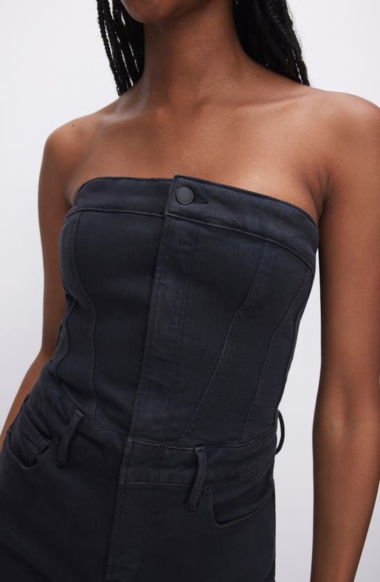 Shop Good American Strapless Tube Jumpsuit In Black269