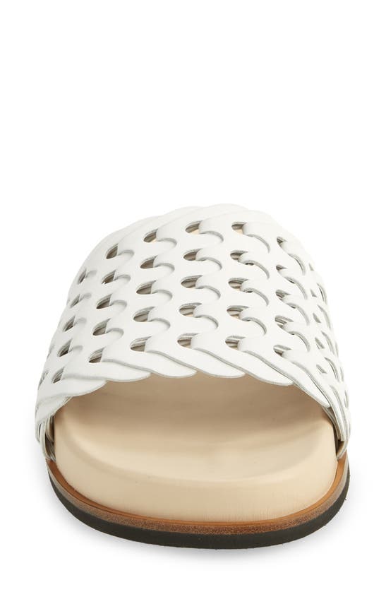 Rag & Bone Bailey Woven Suede Slide Sandals In Wht Leather