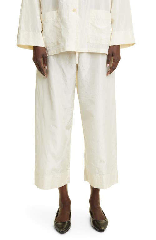 The Row Hypnos Crop Silk Pants in Off White