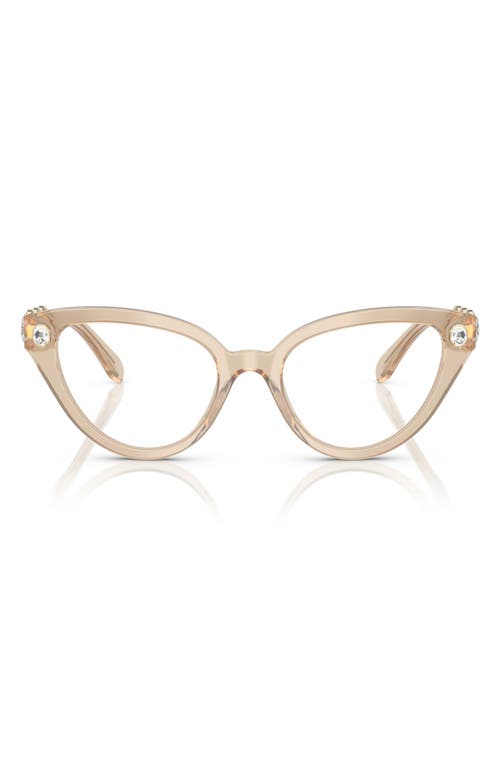 Swarovski 53mm Cat Eye Optical Glasses In Beige