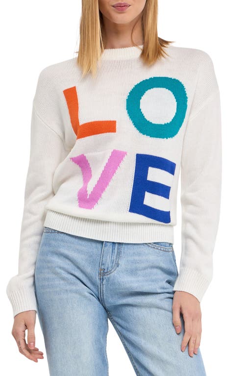 English Factory Love Crewneck Sweater in White