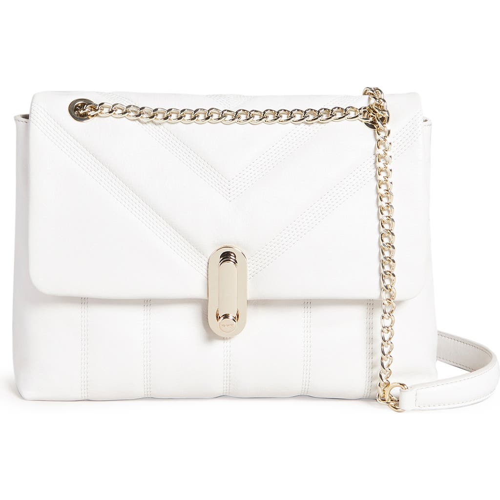 Ted Baker London Ayahlin Quilted Leather Crossbody Bag In White