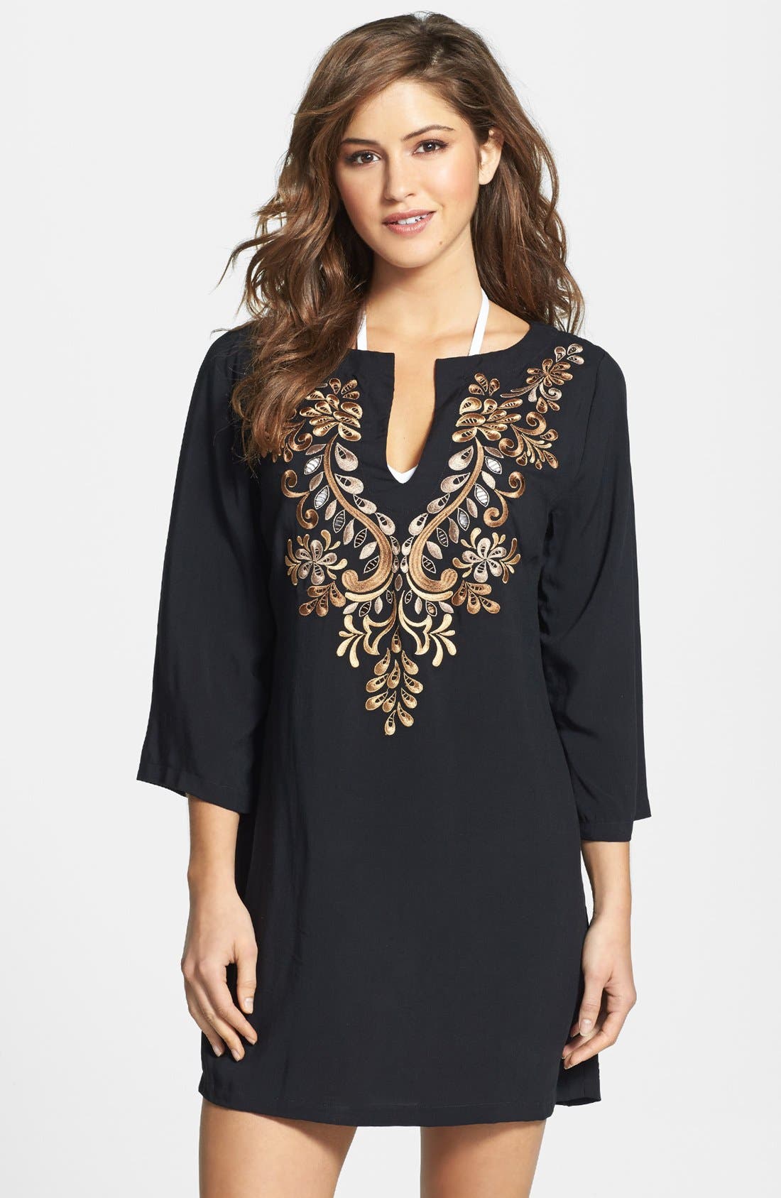 Laundry by Shelli Segal Embroidered CoverUp Tunic Nordstrom