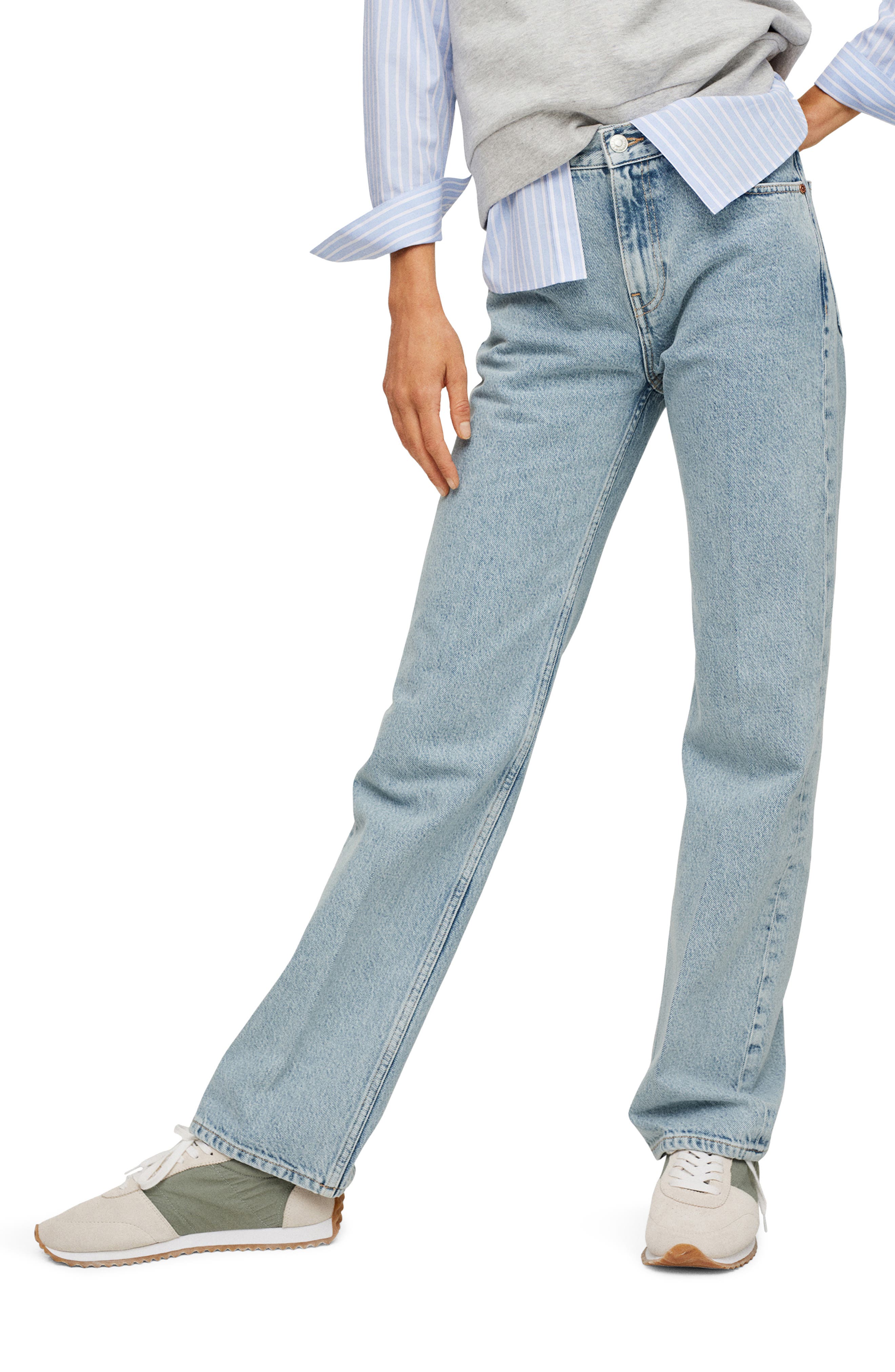 Mango - Straight-Fit Cotton Jeans Light Blue - 6 - Women