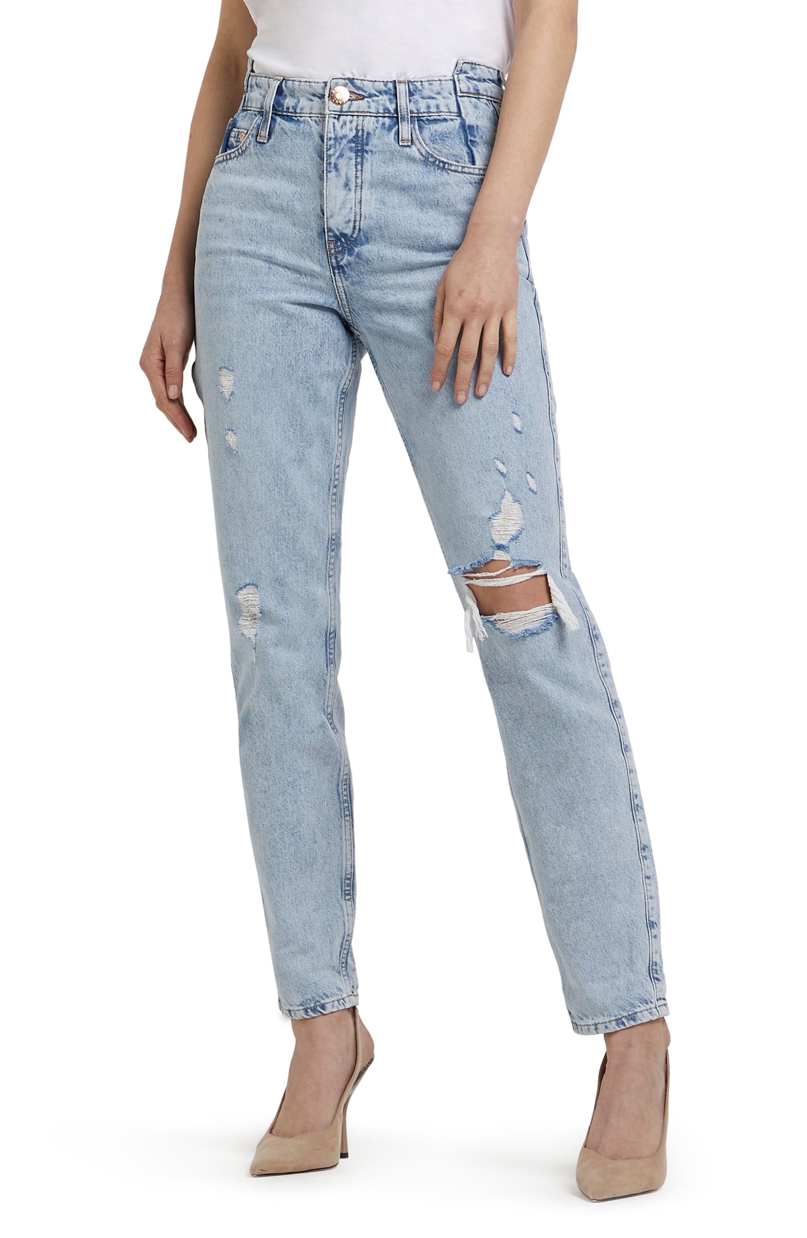 River Island Rework Cece Distressed Mom 