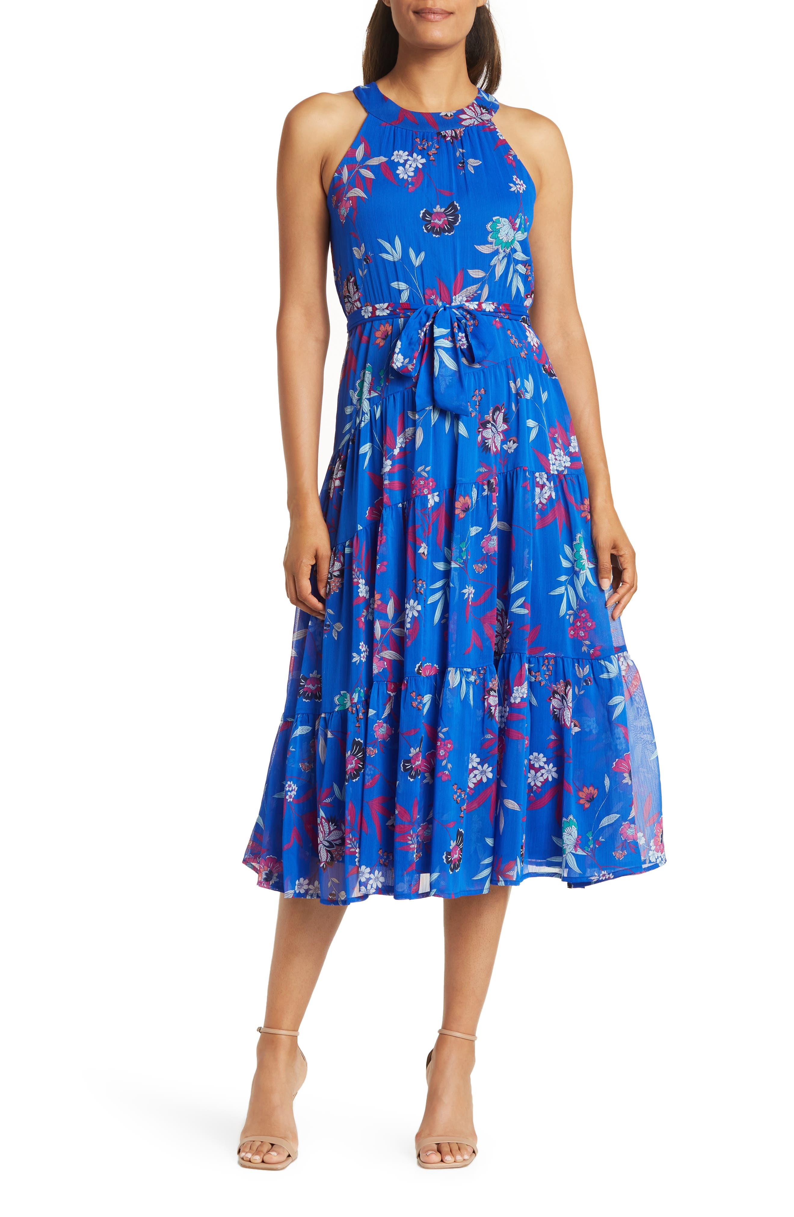 calvin klein floral midi dresses