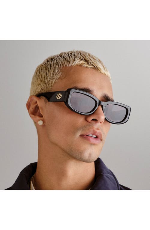 Shop Le Specs Monopoly 55mm Rectangular Sunglasses In Black