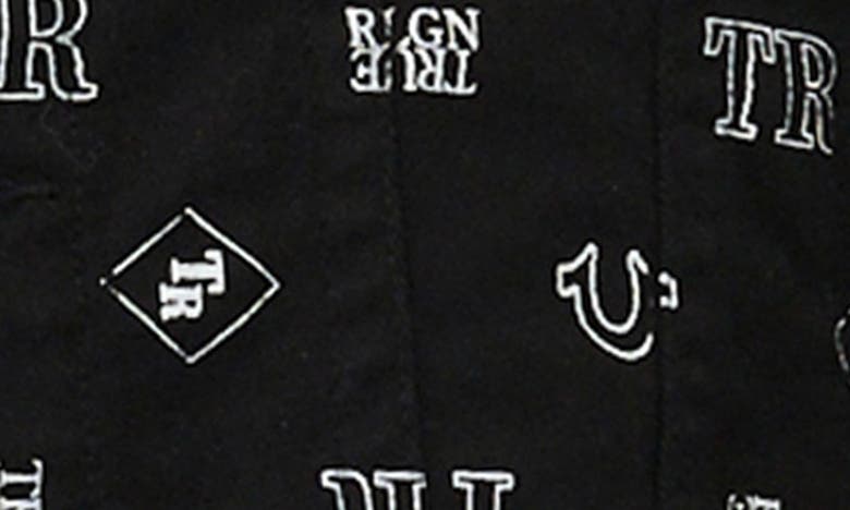 Shop True Religion Brand Jeans Jimmy Print Trucker Jacket In Black Rinse