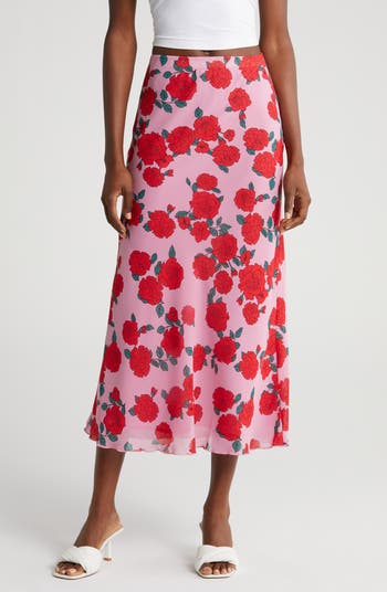 Floral midi skirt xs best sale