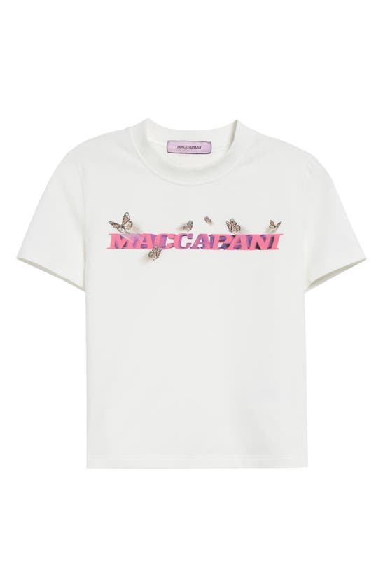 Shop Maccapani Logo Graphic Baby Tee In Off White