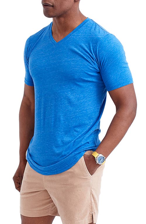 Triblend Scallop V-Neck T-Shirt in Lapis Blue