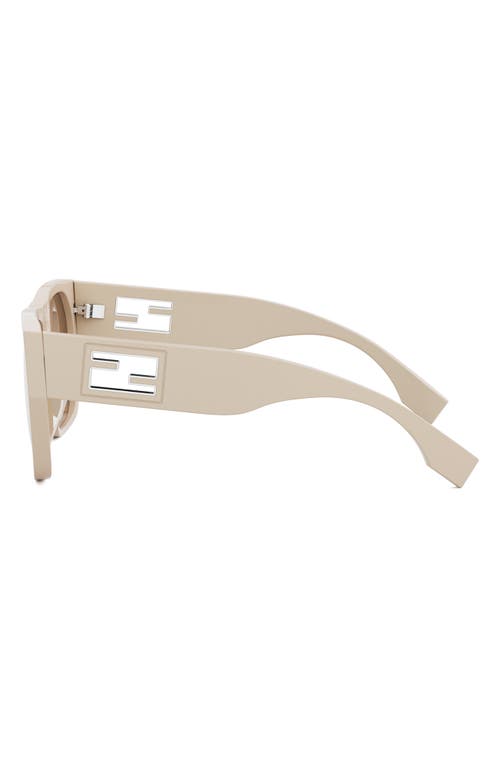 Fendi Baguette Acetate Round Sunglasses In Shiny Beige/brown