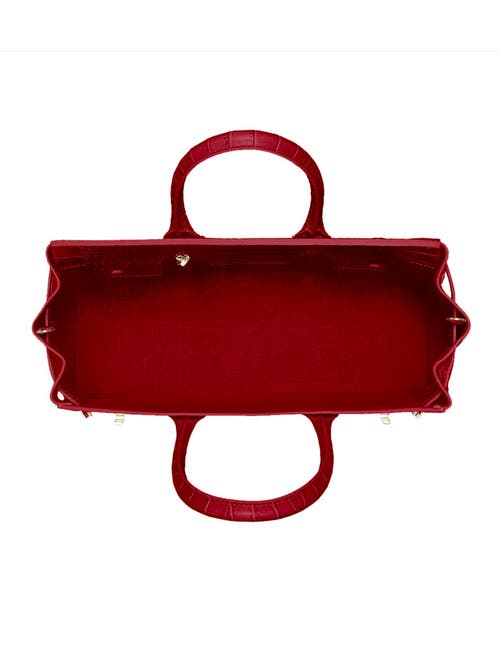 Teddy Blake Gigi Croco Gold 13" In Dark Red