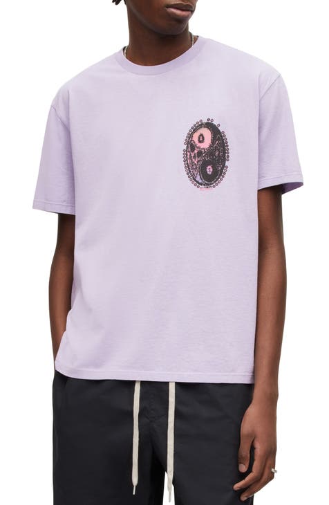 AllSaints Bodega Stretch Organic-cotton Jersey T-shirt in Pink for Men