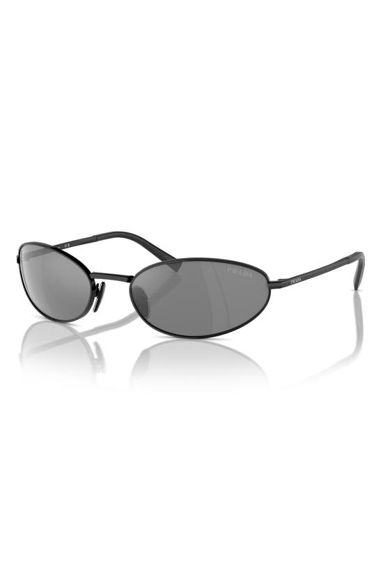 Shop Prada 59mm Oval Sunglasses In Black