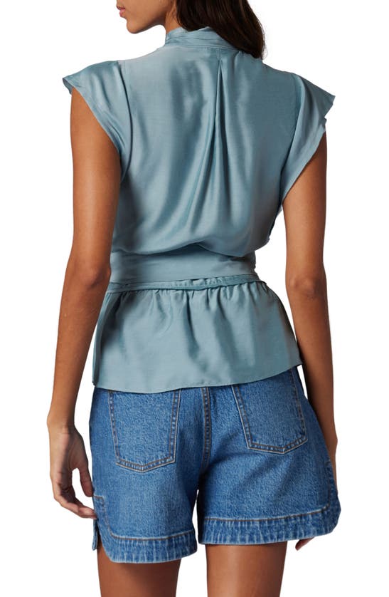 Shop Joie Ashlele Tie Waist Wrap Top In Citadel