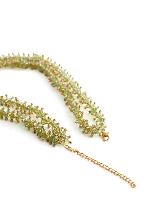 Mango Beaded Crystal Necklace In Gold