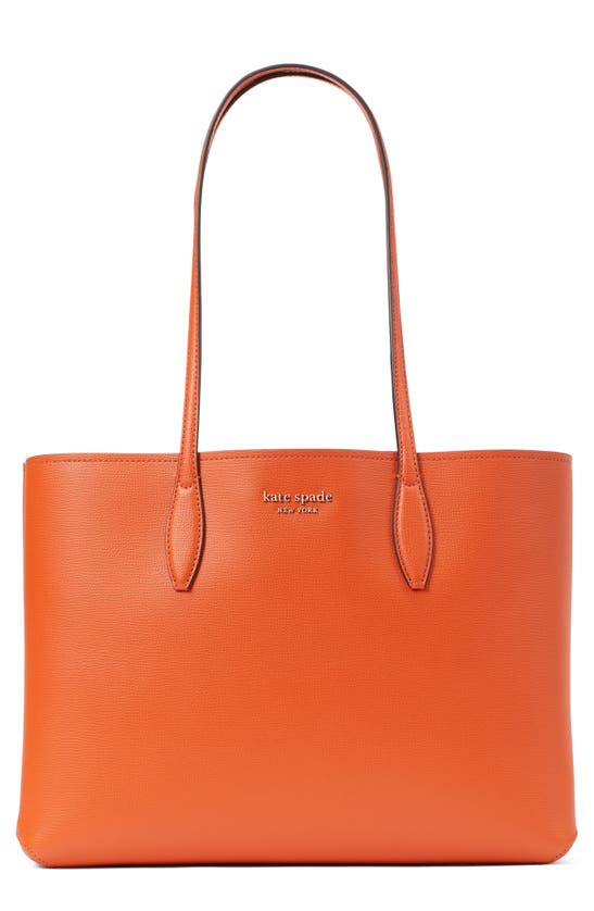 Kate Spade All Day Large Leather Tote In Dried Apricot