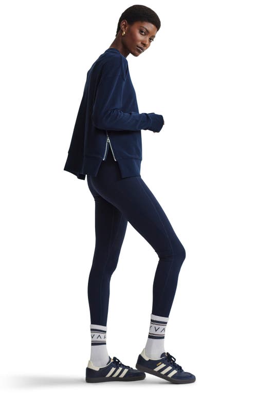 Varley Horton Side Zip Midlayer Sweatshirt In Dark Sapphire In Dark Sapphire