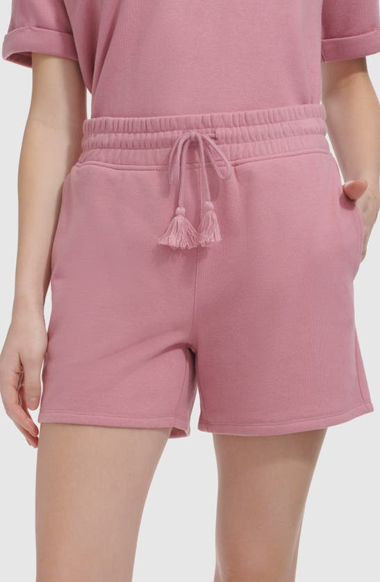 Shop Andrew Marc Sport French Terry Pull-on Shorts In Lilac
