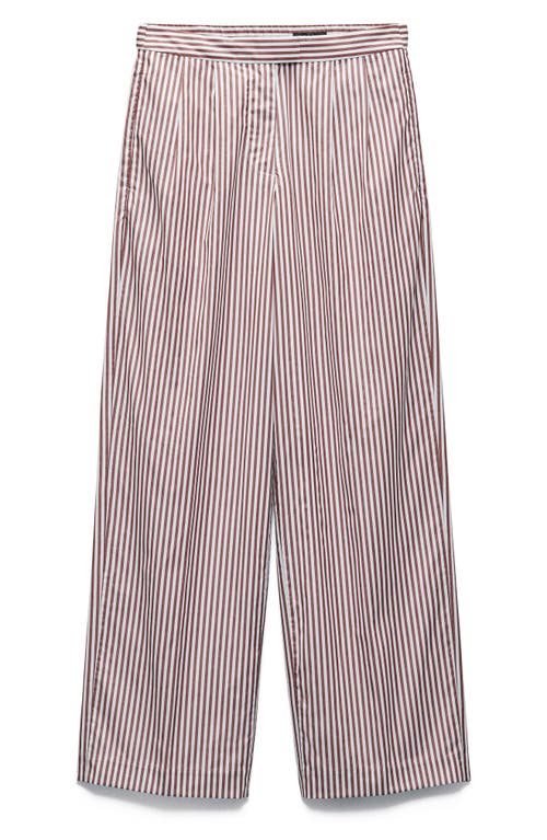 rag & bone Lacey Stripe Cotton Pants Brown at Nordstrom,