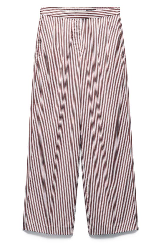 Shop Rag & Bone Lacey Stripe Cotton Pants In Brown Stripe