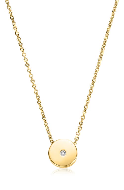 Monica Vinader Linear Solo Diamond Pendant Necklace In Gold