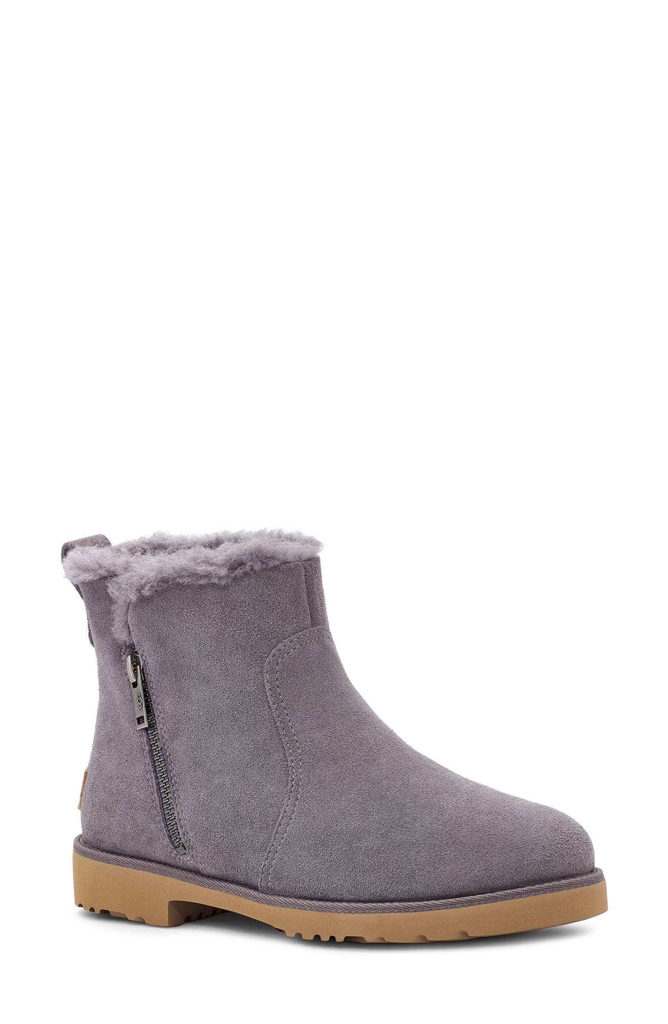 gray shearling boots