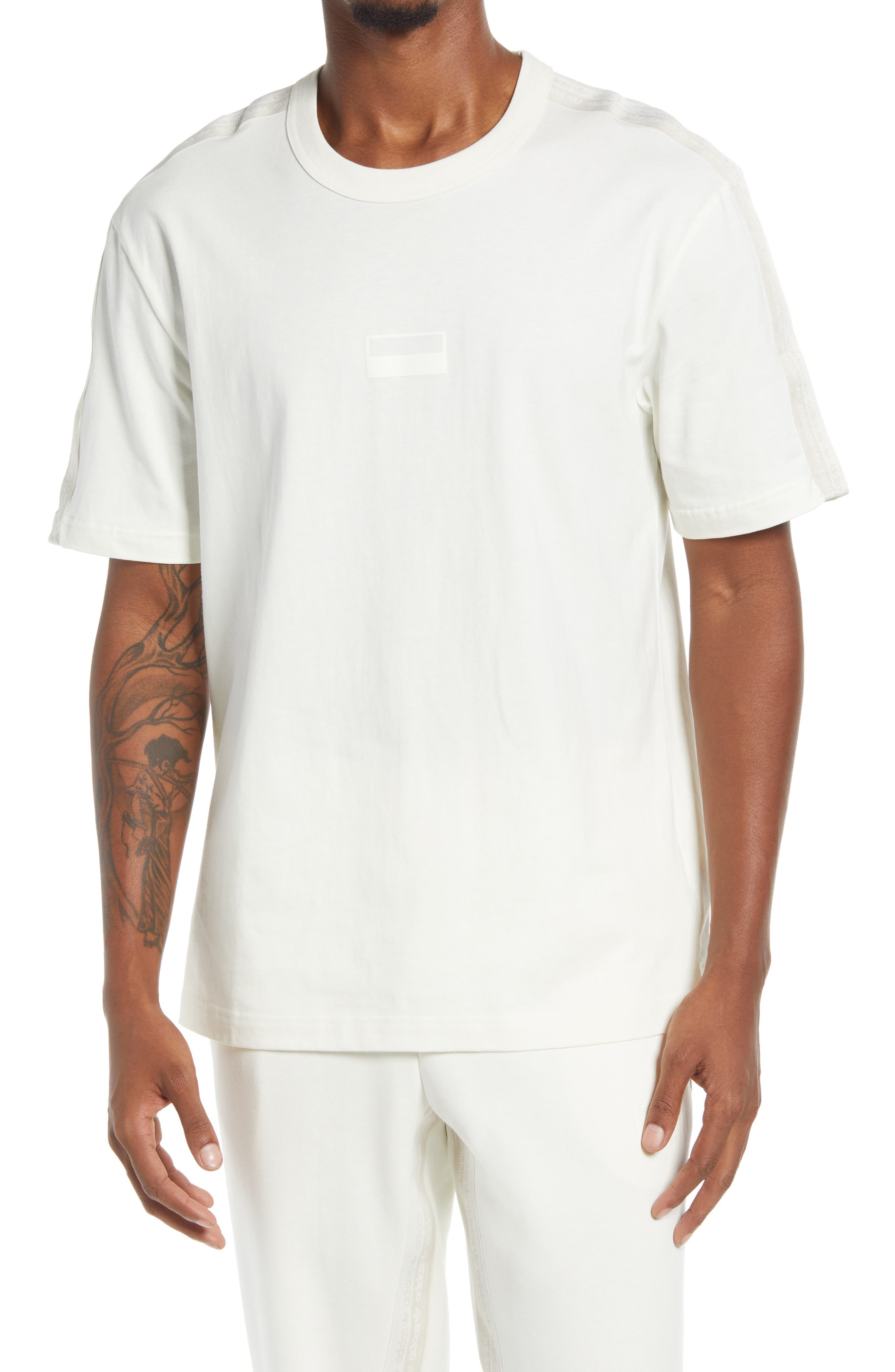 Adidas Originals R.y.v. Logo Graphic Tee In Off White | ModeSens