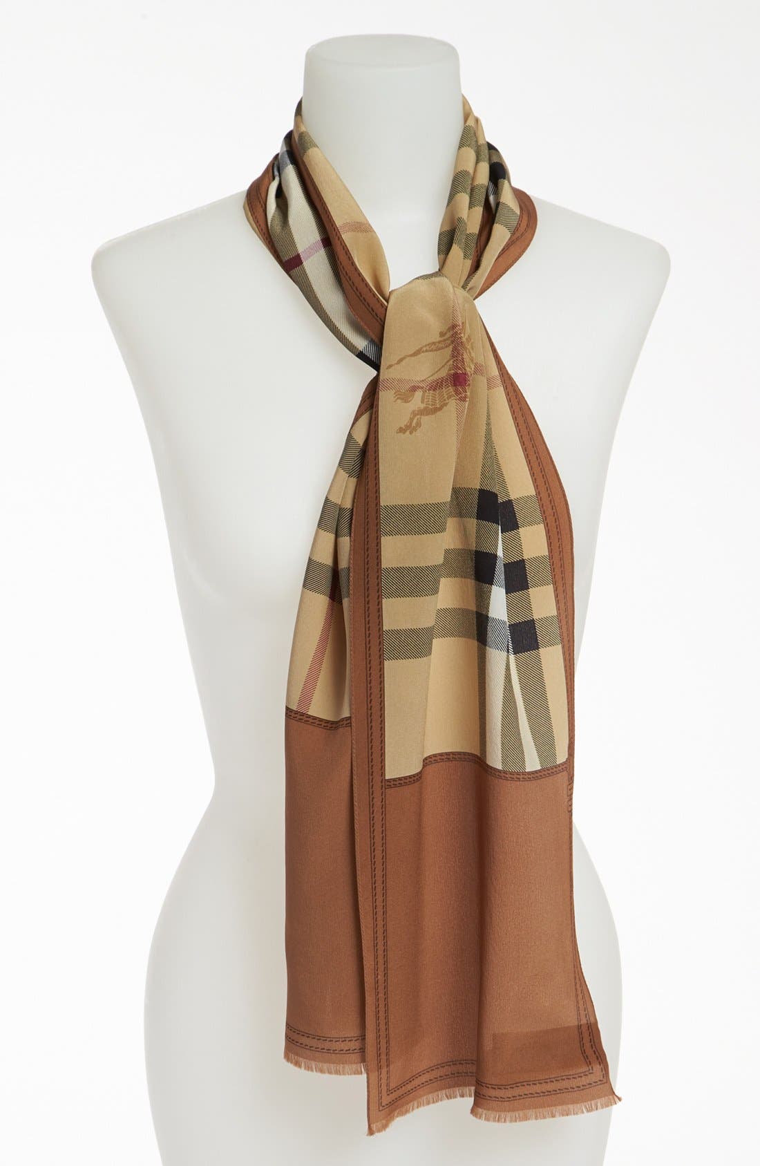 Burberry 'Skinny Haymarket' Silk Scarf Nordstrom