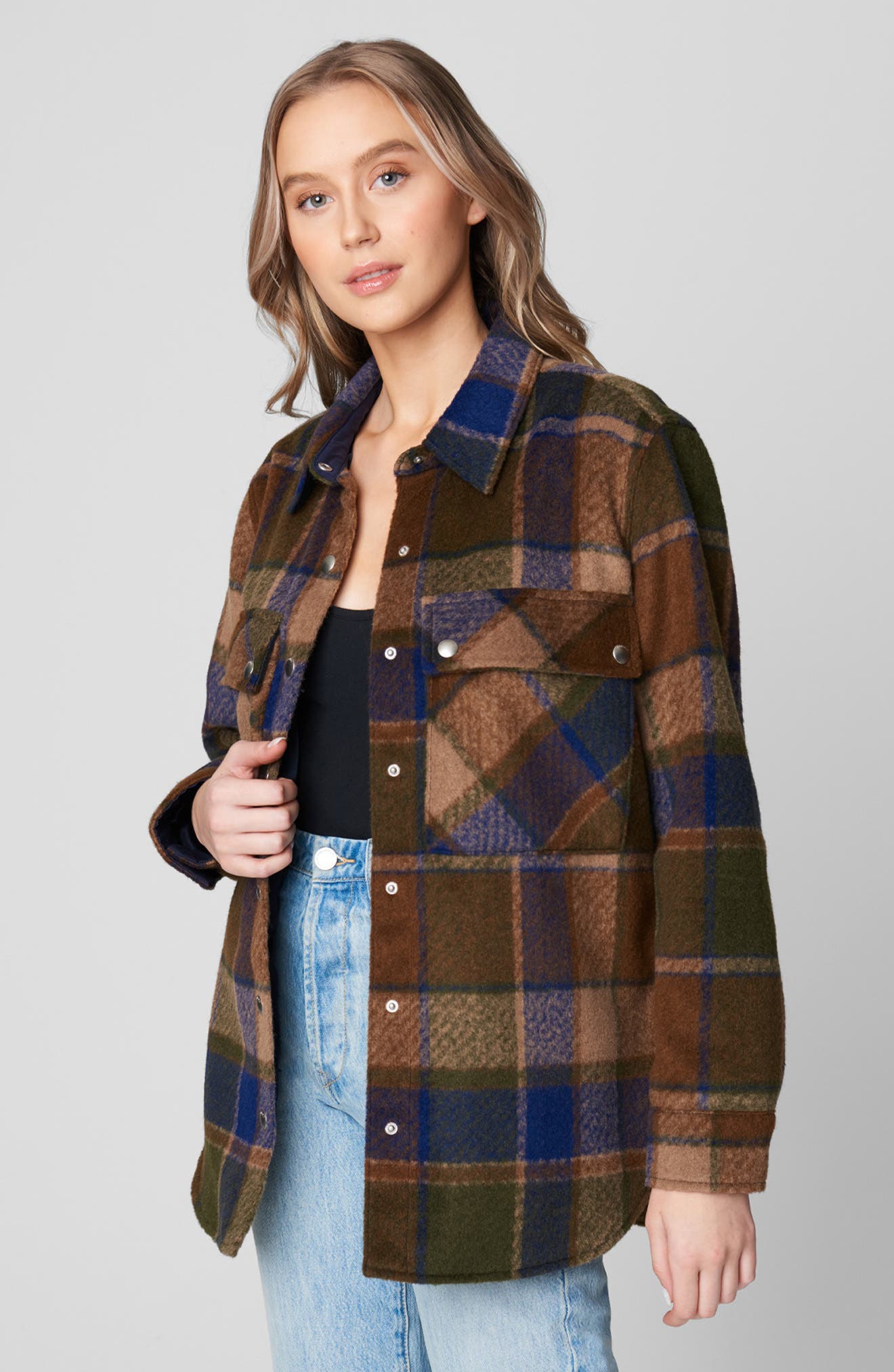 BLANKNYC Plaid Flannel Shirt Jacket 