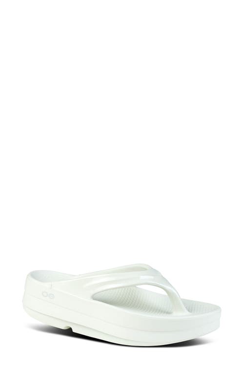 Shop Oofos Oomega Flip Flop In Cosmic Grey