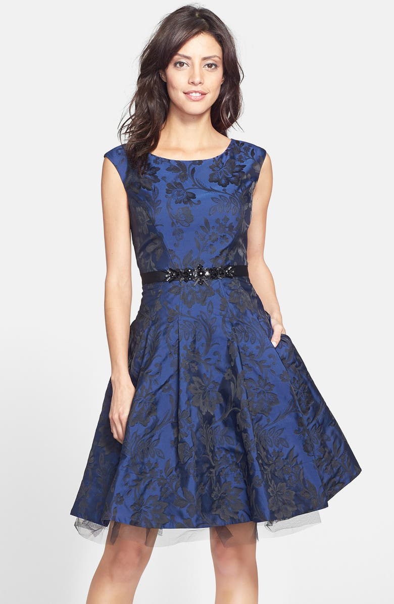 Eliza J Brocade Fit & Flare Dress (Regular & Petite) | Nordstrom