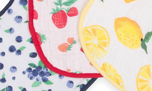 Shop Little Unicorn 3-pack Classic Cotton Muslin Bibs In Berry Lemonade