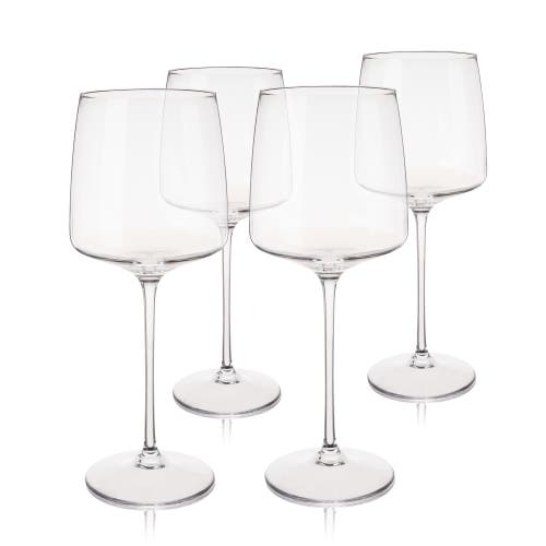 Viski Reserve Julien Crystal Bordeaux Glasses Set Of 4 In Clear
