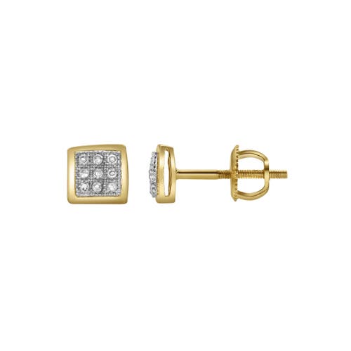 Luvmyjewelry Beamz 10k Yellow Gold Diamond Stud Earrings In 10k Yellow Gold