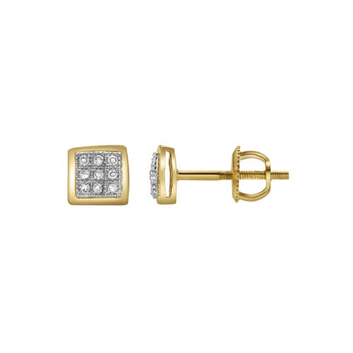 Shop Luvmyjewelry Beamz 10k Yellow Gold Diamond Stud Earrings