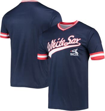STITCHES Men's Stitches Navy/Red Chicago White Sox Cooperstown Collection V- Neck Team Color Jersey