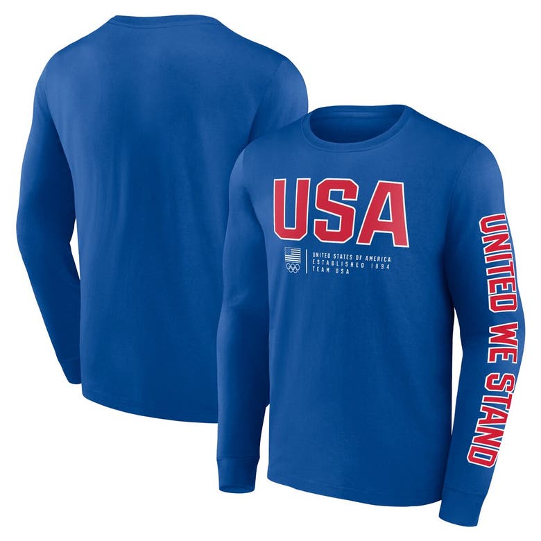 Shop Fanatics Branded Royal Team Usa Strive For Gold Long Sleeve T-shirt