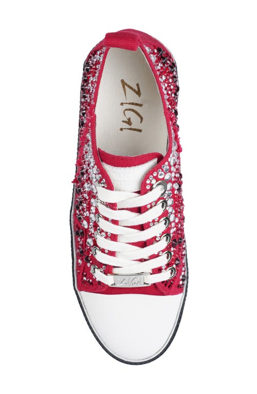 Shop Zigi Koralay Embellished Platform Sneaker In Red/multi