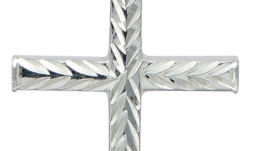 Savvy Cie Jewels Textured Cross Pendant Necklace In Silver