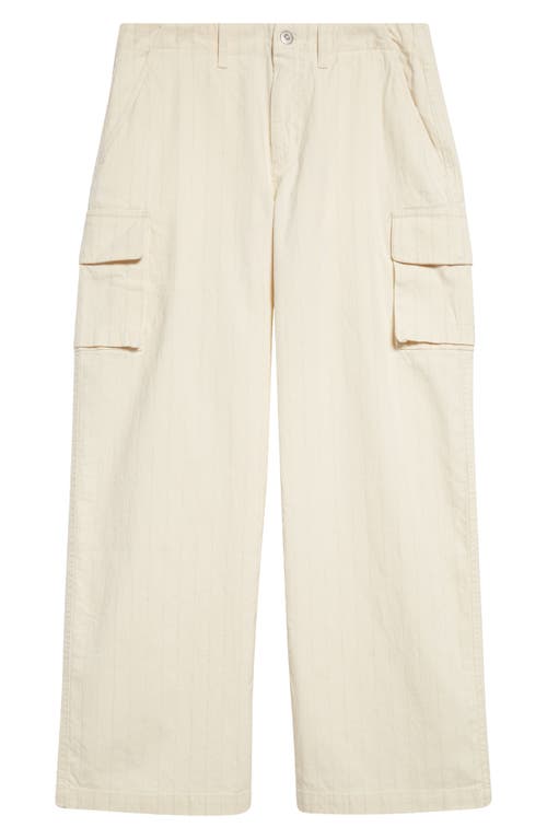 Shop Our Legacy Mount Pinstripe Cotton Cargo Pants In Ecru Canal Stripe