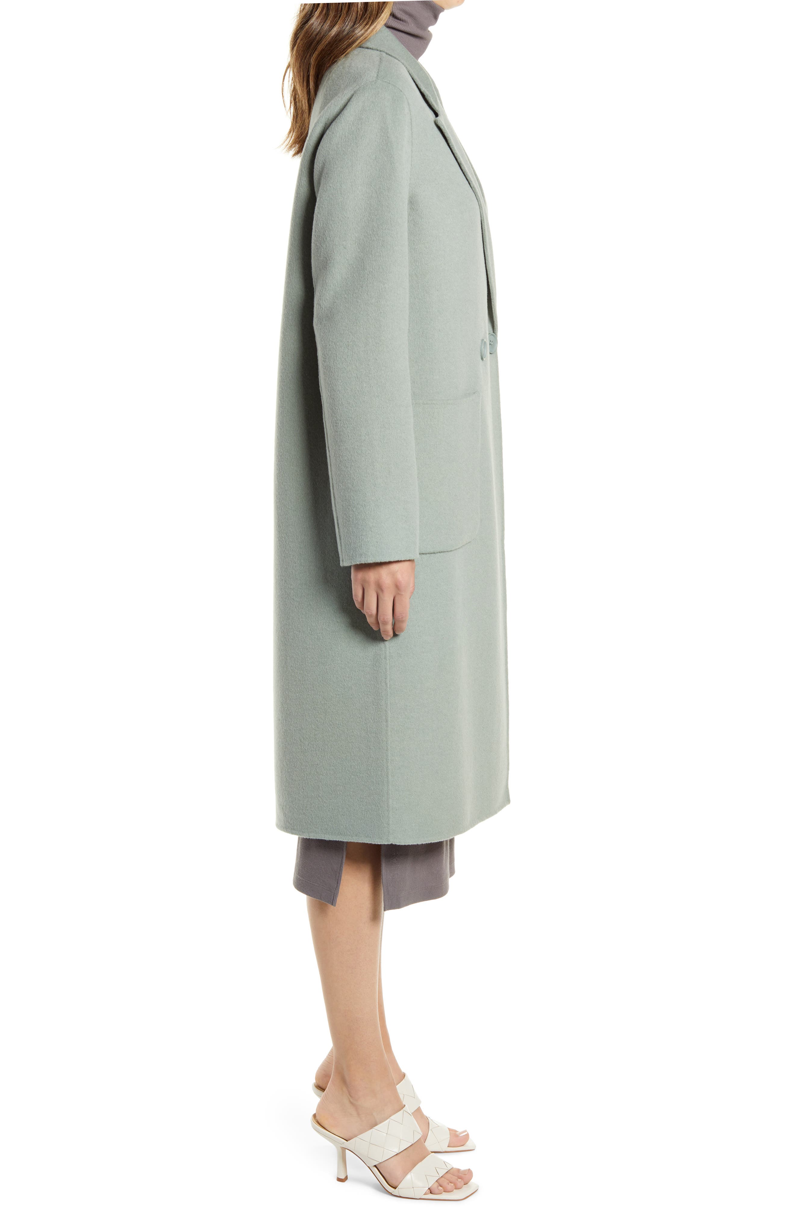 halogen asymmetrical wool blend coat