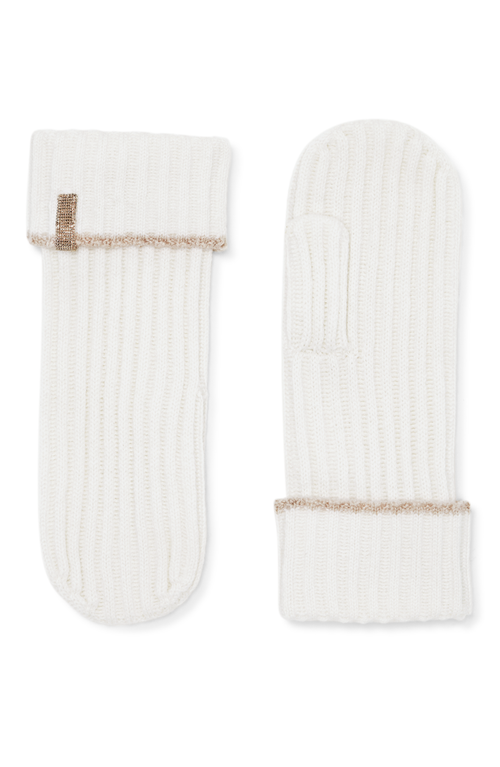 Shop Brunello Cucinelli Mittens In White