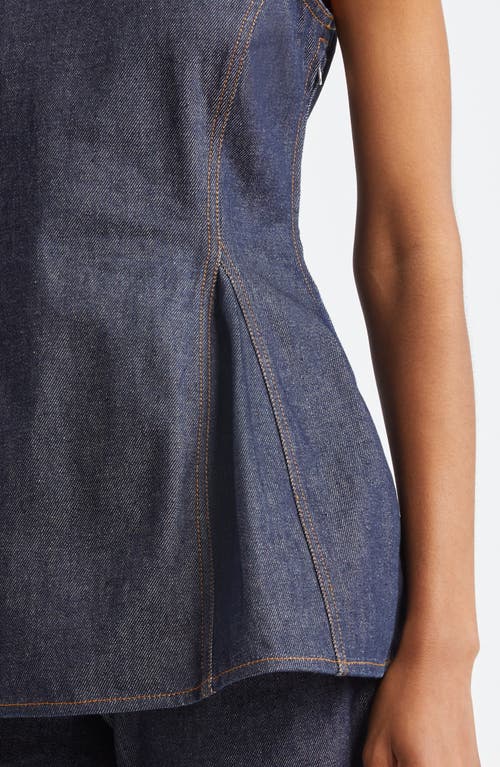 Shop Bite Studios Godet Organic Cotton Denim Tank In Dark Blue Wash