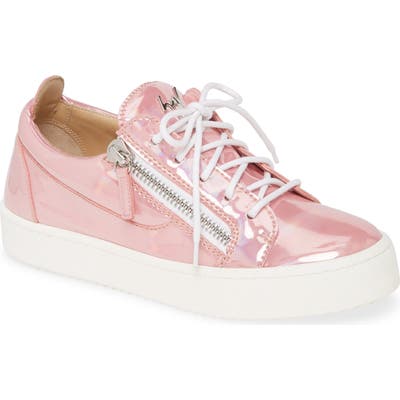 Giuseppe Zanotti Side Zip Low Top Sneaker, Pink